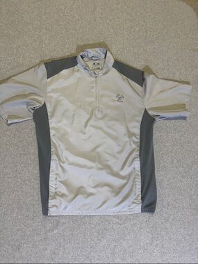Adidas Men’s L Light/Dark Gray Quarter-Zip Aston Oaks Short Sleeve Golf Pullover